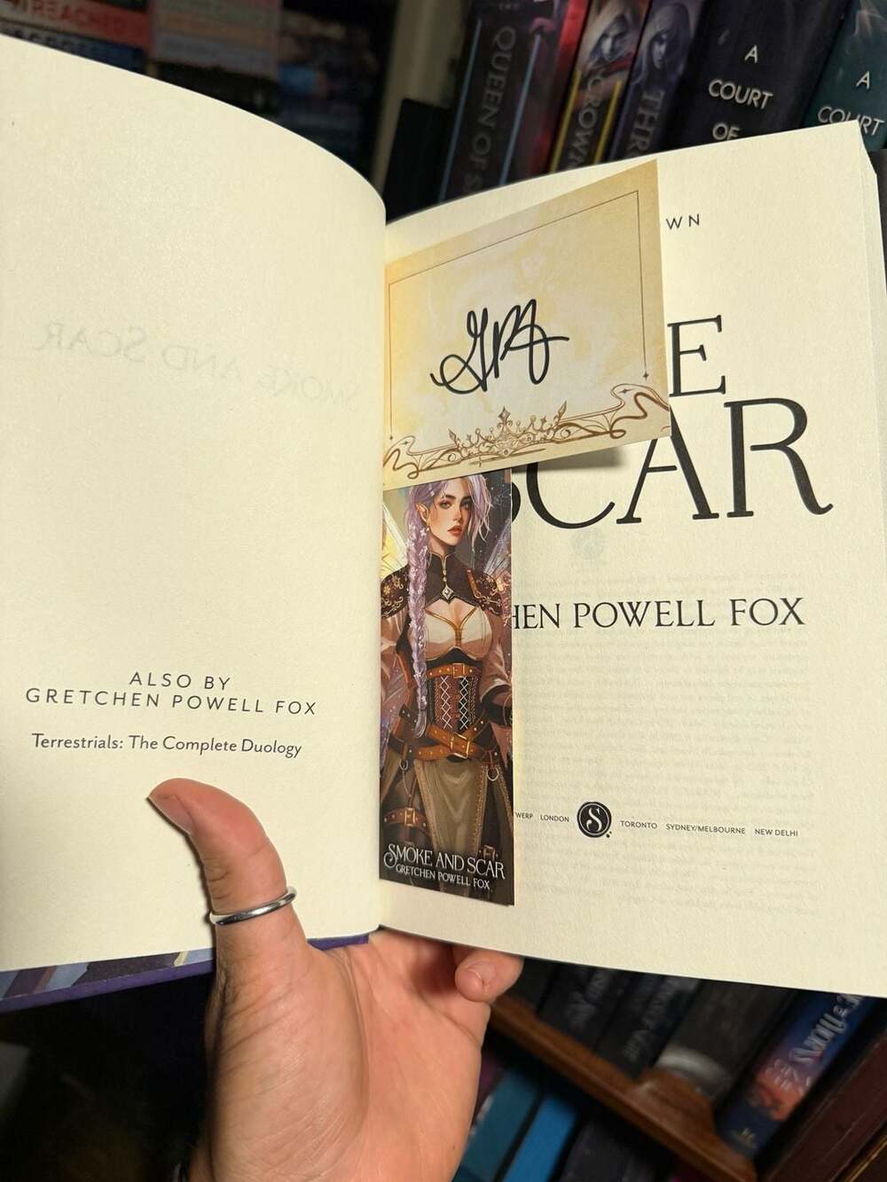 Smoke and Scar by Gretchen Powell Fox Signed Book Club Edition Hardcover